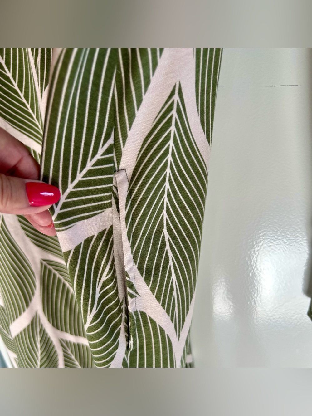LuLaRoe Emily dress size XL olive green cream pockets - Picture 13 of 15